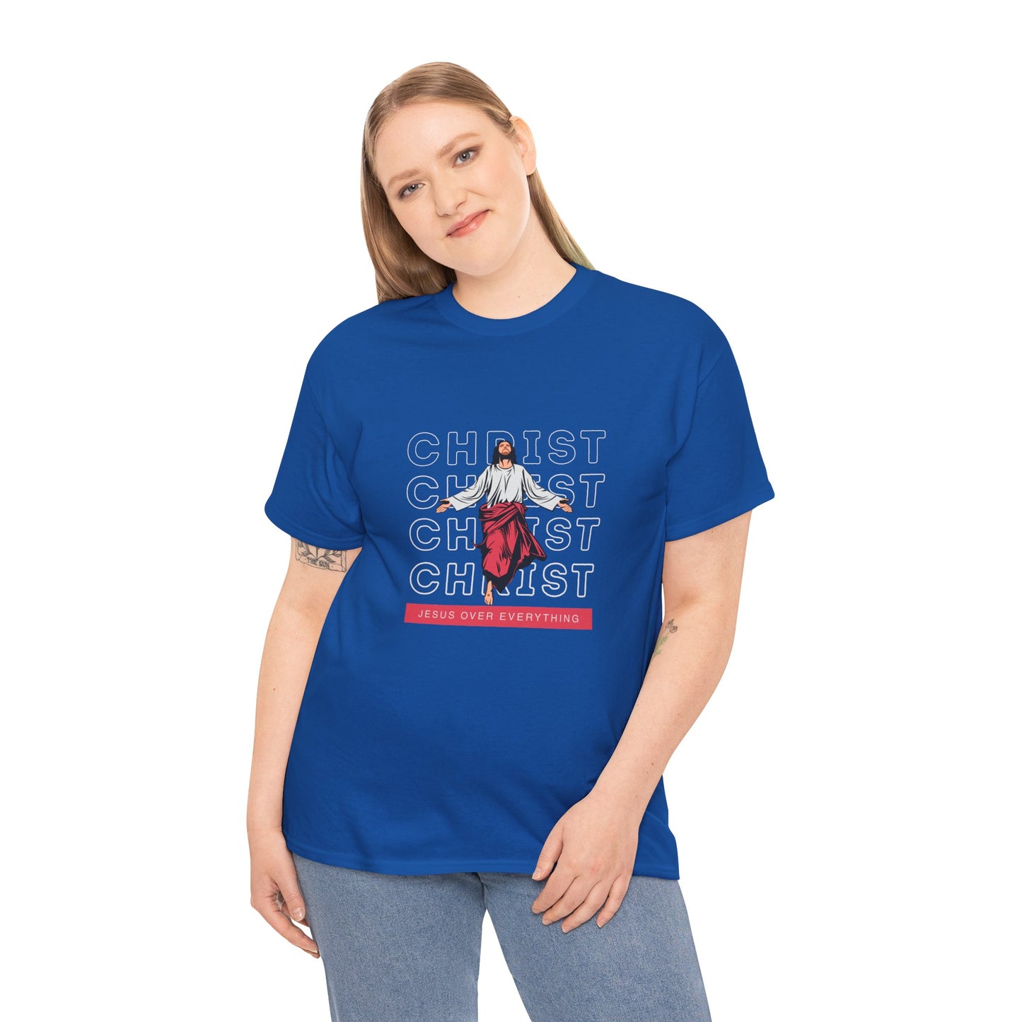 Christ Over Everything, Graphic Tee, Unisex Heavy Cotton T-Shirt, Faith-Inspired Gift, Religious Apparel, Casual Everyday Fashion