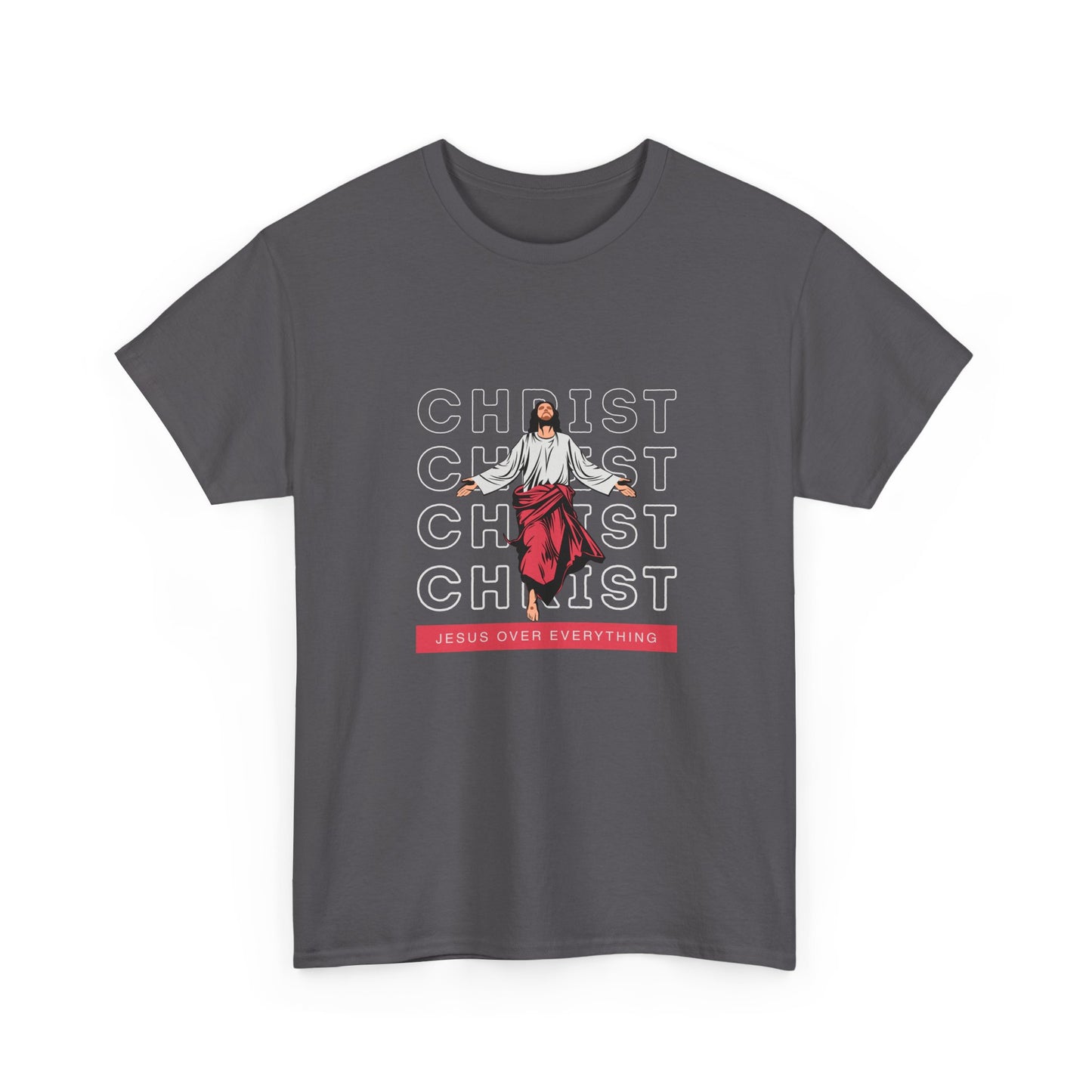 Christ Over Everything, Graphic Tee, Unisex Heavy Cotton T-Shirt, Faith-Inspired Gift, Religious Apparel, Casual Everyday Fashion